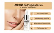 LANBENA 24K Gold Face Serum Six Peptides Natural Skin Removing Hyaluronic Acid, Collagen Anti-Aging Wrinkle Whitening Skin Care