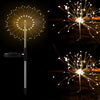 New Ground Plug Solar Fireworks Light LED Light String Copper Wire Outdoor Garden Decoration Star Lights Christmas Lights