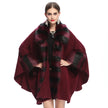 Fox Fur Collar Knitted Cardigan Shawl Coat