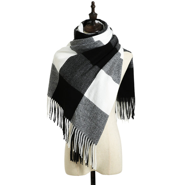 Striped plaid ladies scarf