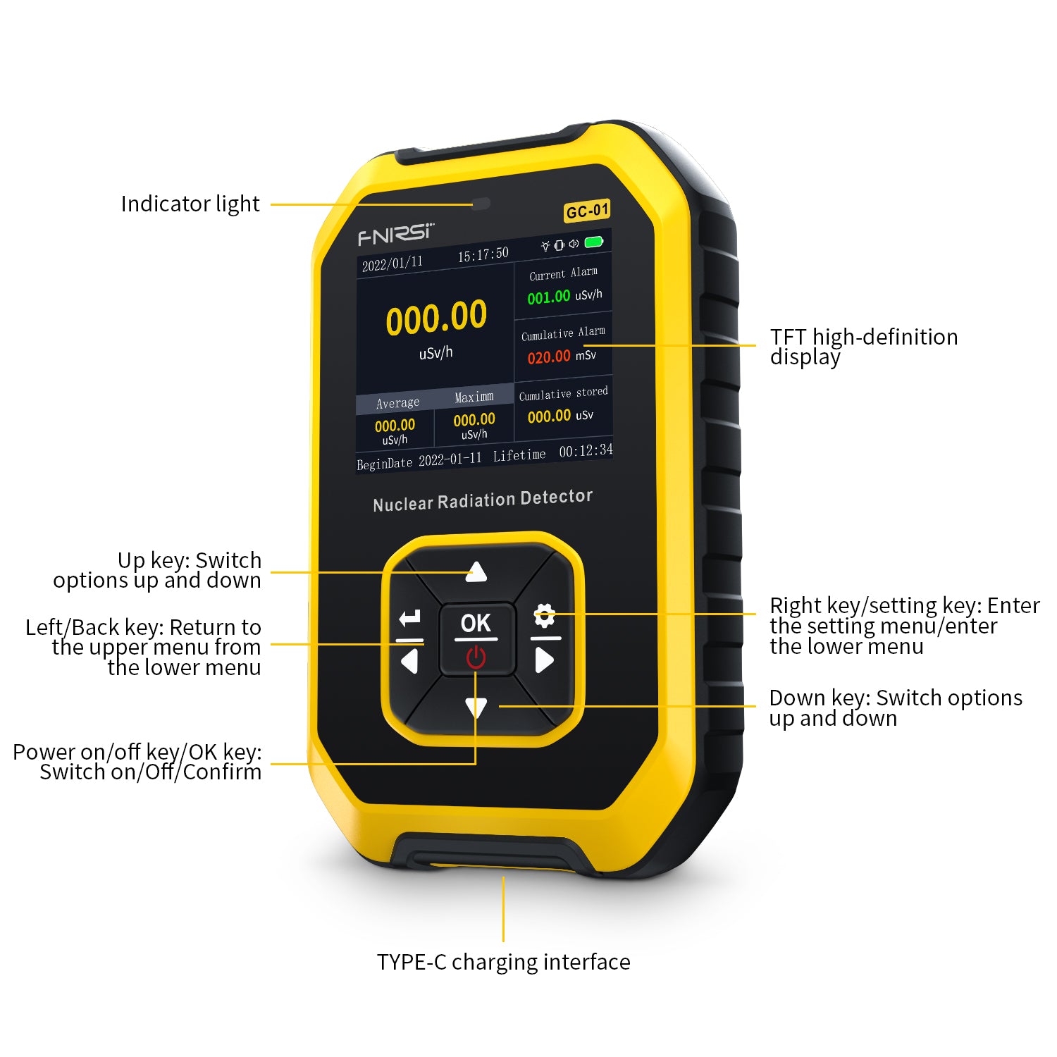 Radiation Ionization Personal Dose Alarm