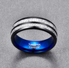 Wedding Band 8mm Width Men Women Rings Accessories Black Blue Tungsten Carbide Rings Couple Anillos Fashion Jewelry