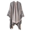 Thickened Cashmere-like Dual-use Geometric Tassel Scarf Cloak