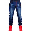 Men's jeans new elastic elastic waist casual blue trousers