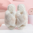 Women Winter Casual Flip Flops Fluffy Shoes Slides Soft Plush Home Indoor Slippers