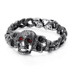 Vintage Old Hand Jewelry Trend Domineering Skull Cross Totem Inlaid Zircon Titanium Steel Bracelet For Men