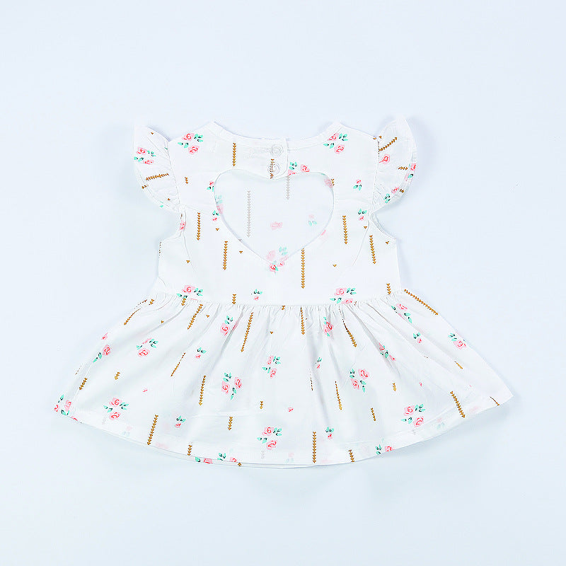 Baby Love Lvkong Dress Female Baby Fly Sleeve Flower Print Dress