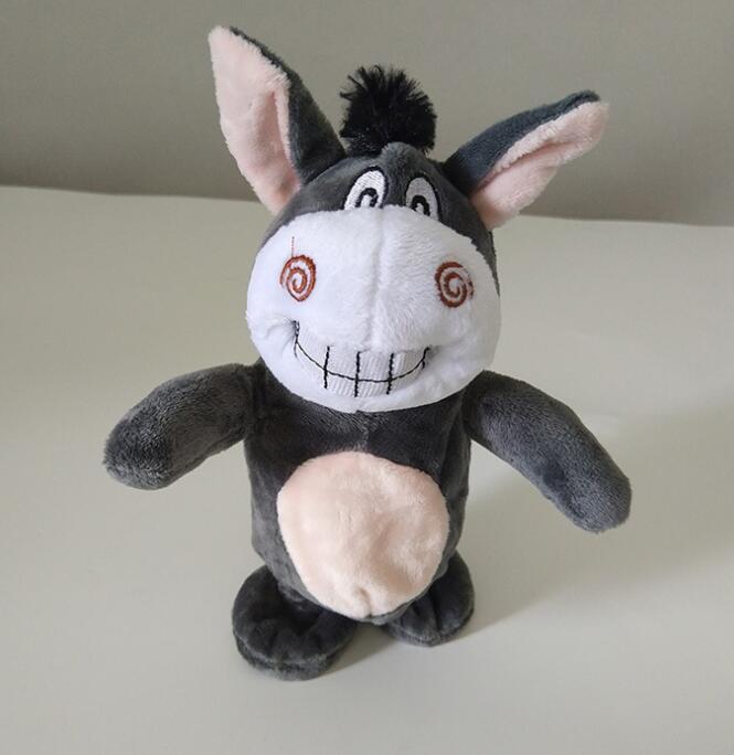 Smart Burro Stuffed Toy Singing Talking Walking Recording for Kids - SLATE GRAY 274267901