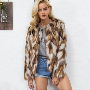 Short fox fur coat