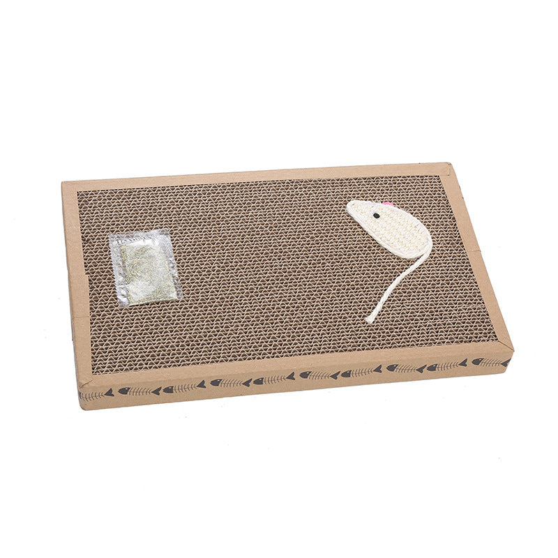 Pet Toy Cat Scratching Board Plus Woven Sisal Mouse Catnip