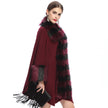 Fox Fur Collar Knitted Cardigan Shawl Coat