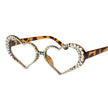 European And American New Peach Heart Diamond Sunglasses Female Cute Cat Eye Heart Shape