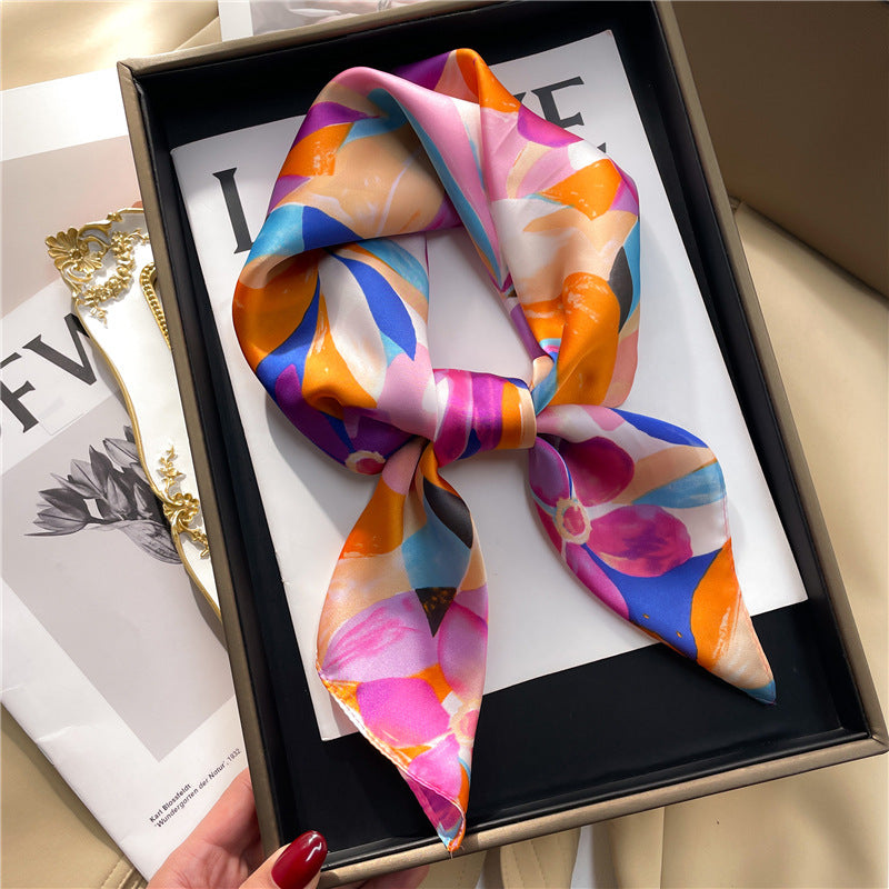 Women's Fashion Graffiti Printing Silk Scarf