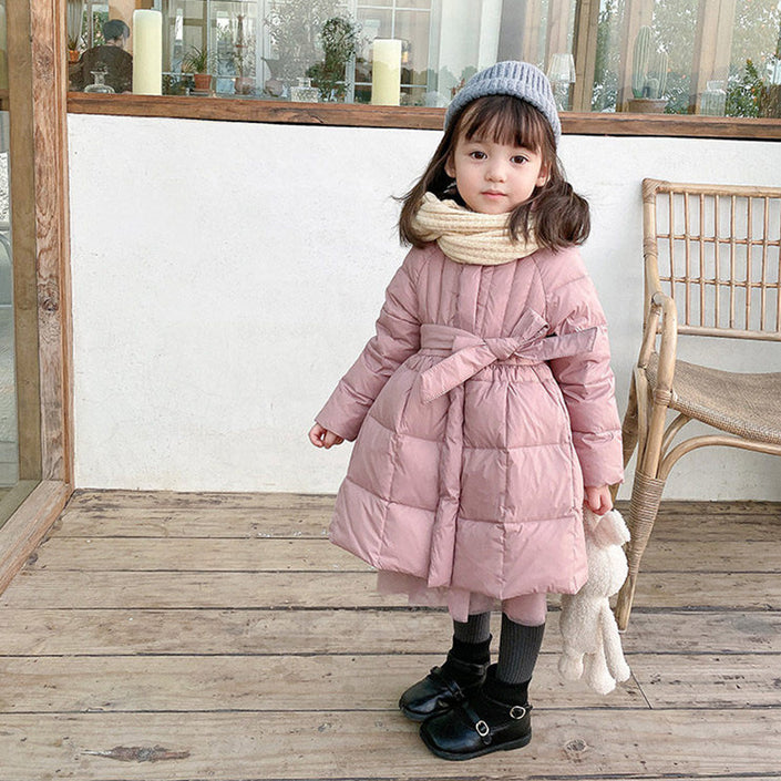 Children's Winter Clothes Little Girl's Mid-length Coat