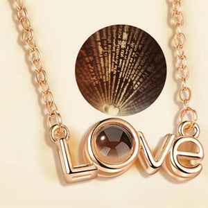 I Love You Necklace With Zircon In 100 Languages