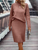 Solid Color Long Sleeve Fashion Mock Neck Sweater Women's Suit