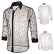 Sexy Black Lace Shirt Men New See Through Mens Dress Shirts