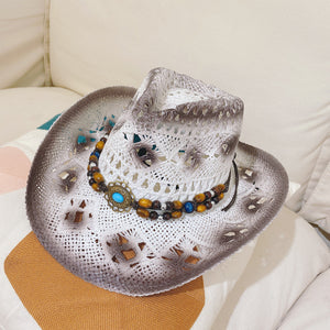 Outdoor Beach Hat Cowboy Straw Hat Top Hat Sunscreen Sun Hat