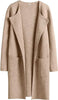 Women's Woolen Coat With Pocket Slim Fit Mid Length Jacket Comfortable Casual Lapel Coats