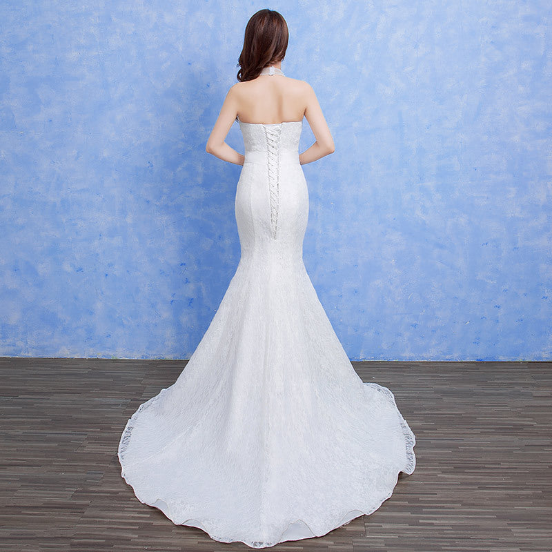 wedding fashion lace fishtail skirt Slim Skinny tail wedding dress D92