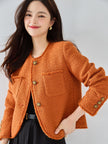 Elegant Tweed Fringe Classic Wool Classic Style Short Coat For Women