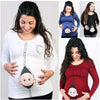 Fashion spring summer European large size pregnant women long-sleeved T-shirt