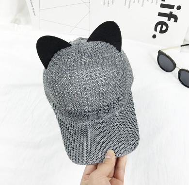 Summer Cute Cat Ear Breathable Solar Mesh Baseball Caps