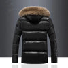 Large fur collar cotton-padded jacket men's hooded padded warm down padded jacket