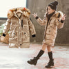 Children's bronzing shiny large fur collar cotton coat