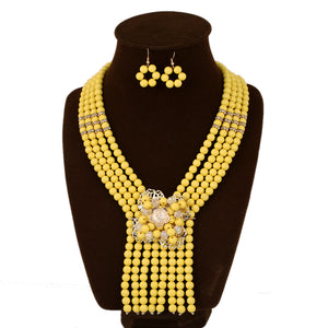 South African Wedding Jewelry Set Bridal Necklace Bracelet Two Piece Set