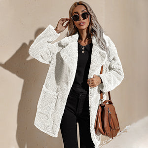 Long Plush Faux Fur Casual Women's Coat