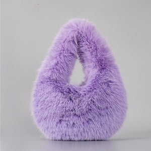 European And American Simple Imitation Fur Plush Tote Women