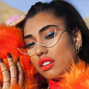 Diamond Semicircle Lensless Sunglasses Frame