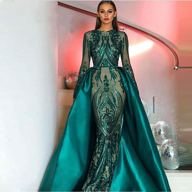 Women's Dark Green Wedding Dress party dress