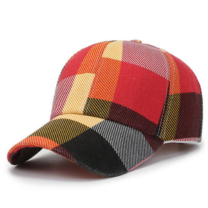 Men And Women Outdoor Plaid Print Baseball Hat