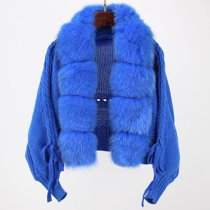 New Autumn Sweater Fox Fur Fur Cardigan Coat For Women