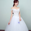 Simple and slim white wedding dress