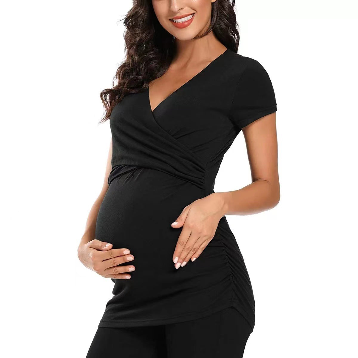 High Stretch Nude Maternity Yoga Dress Top