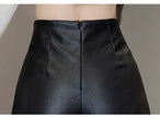 Women's High Waist Outer Wear Slimming PU Leather Shorts