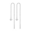 Stainless steel tassel pearl earring threading earrings