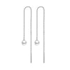 Stainless steel tassel pearl earring threading earrings