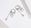 Rebellious personality long s925 sterling silver earrings women plated platinum anti-allergic silver earrings