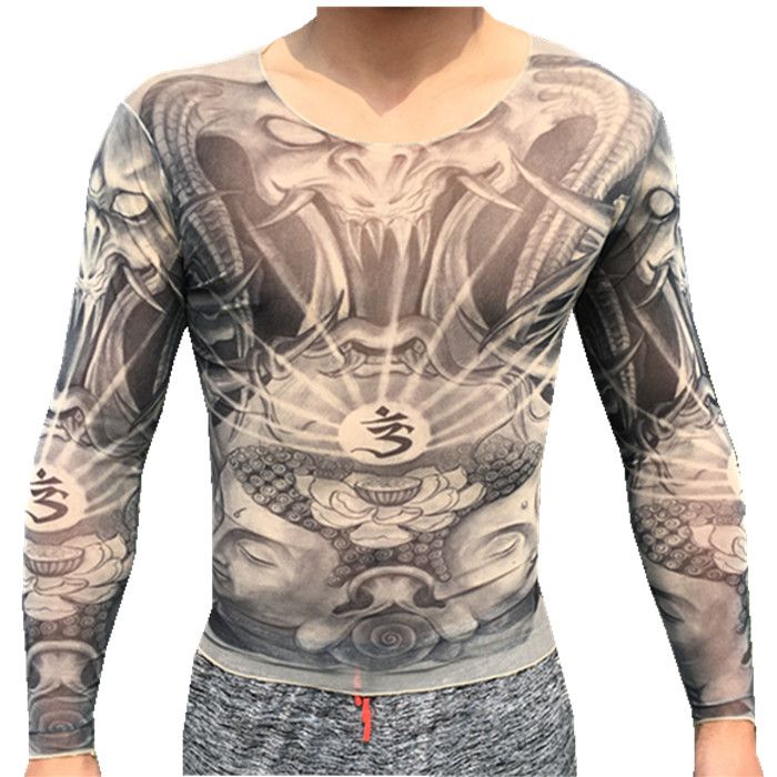 3D Tattoo Guangong Longnv Long Sleeve Sunscreen Clothes