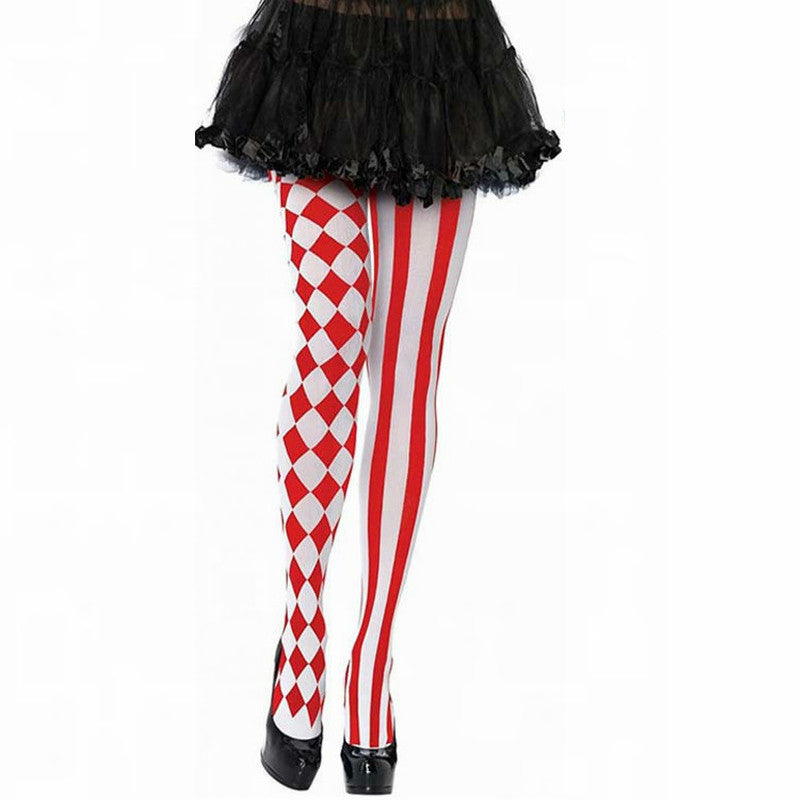 Masquerade party striped stockings