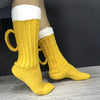 3D Beer Mug Socks Knit Long Tube Socks Cute Unisex Novelty Winter Warm Beer Socks Double Color Block Floor Socks