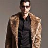 Men's Suit Collar Imitation Fur Coat