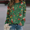 Alpscommerce Printed Round Neck Long Sleeve Fleece Sweater