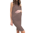 Sleeveless solid color maternity skirt