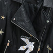 Embroidered leather coat