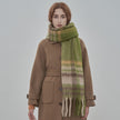 French Style Retro Lazy Style Warm Color Classic Plaid Scarf